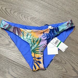 BECCA Blue and Multicolor Tropical Bikini Bottom